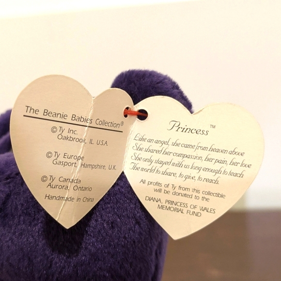 3/$30 Ty Princess Bear Beanie Baby with Bent Tag - Picture 6 of 8